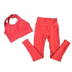 Alphalete Scarlet Activewear Ensemble Leggings and Bra Sz. XS